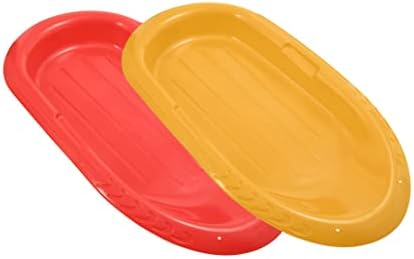 Superio Toboggan Snow Sleds for Kids and Adults, 36"/48" Heavy Duty Plastic Sliders with Handles and Hole for Pull Ropes- Kid and Adult Winter Fun