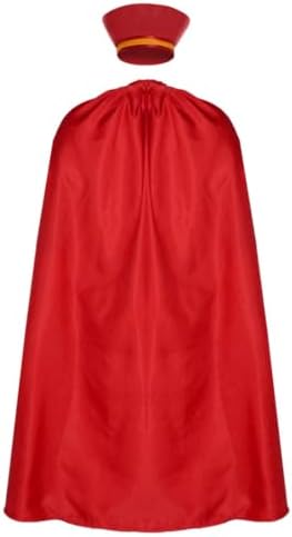 Farquaad Men Costume Halloween Outfit Adult Red with Cape Hat Costume Party Festival of Carnivals