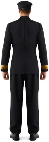 Spooktacular Creations Pilot Captain Costume Men, Pilot Uniform, Flight Jackets Outfit, Adult Halloween Captain Costumes