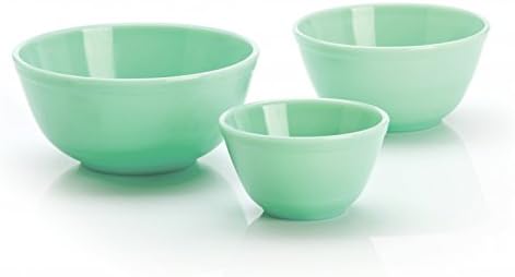 Mixing Nesting Bowls - Set of 3 - American Made - Mosser Glass USA (Jade)