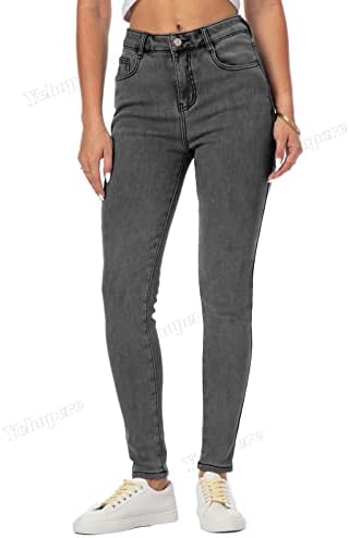 Yehopere Women's Winter Fleece Lined Jeans Slim Fit Warm Skinny High Waist Denim Jean