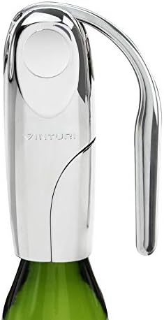 Vinturi Wine Opener Heavy-duty Vertical Lever Corkscrew with Built-in Foil Cutter Heavy Duty Die-Cast Construction in Compact Size Works on Natural and Synthetic Corks, Silver