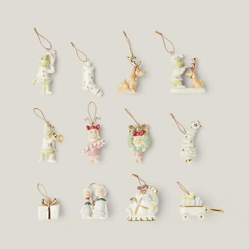 Lenox Dr. Seuss Grinch Christmas Hangable Mini Ornament Set, 12-Piece