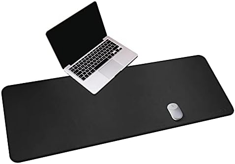 CENNBIE Leather Desk Mat,55" x 19.6" Extra Large Desk Pad Protector (Black)