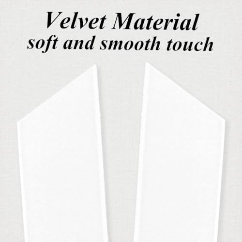 12Pcs White Velvet Ribbon Bows Christmas Tree Decorations,5in x 10in Xmas Ornaments for Tree Home Party Front Door Wreath Garland Holiday Decor
