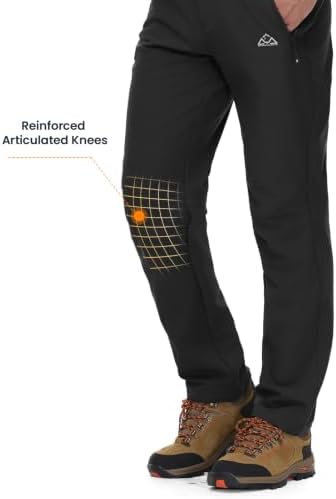 Gopune Men's Fleece Lined Snow Ski Pants Winter Waterproof Hiking Pants