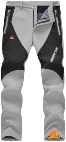YSENTO Men's Snow Pants Fleece Lined Hiking Ski Winter Insulated Utility Work