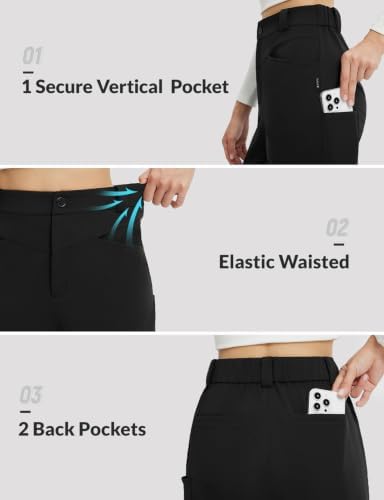 baleaf Womens Fleece Lined Pants with 5 Pockets Thermal Cold Gear