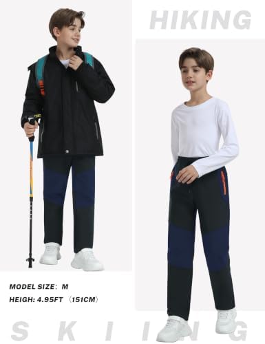MoFiz Boys Snow Ski Pants Fleece Waterproof Winter Outdoor Hiking Pants