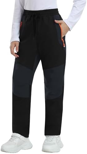 MoFiz Boys Snow Ski Pants Fleece Waterproof Winter Outdoor Hiking Pants