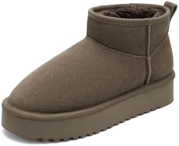 OXSTAR Winter Snow Boots for Women Cozy Plush Line Suede Boot