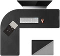 Chihein L-Shaped Desk Pad (45.3”+ 57.1”) x 15.7” Black/Gray
