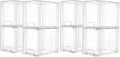 Vtopmart 8 Pack Clear Stackable Storage Drawers,9.7" High Plastic Organizers Bins for Skincare, Bathroom Supplies,Ideal for Cabinet,Undersink,Vanity,Kitchen,Pantry Organization