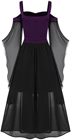 CHARMMA Women's Plus Size Butterfly Sleeve Gothic Halloween Dress