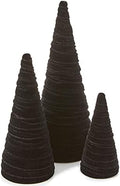 Black Velvet Trees Set of 3, Modern Black and White, Holiday Entryway, Winter Home Mantel, Valentine Tabletop Tree, Centerpiece Holiday Table, Minimalist (Black)