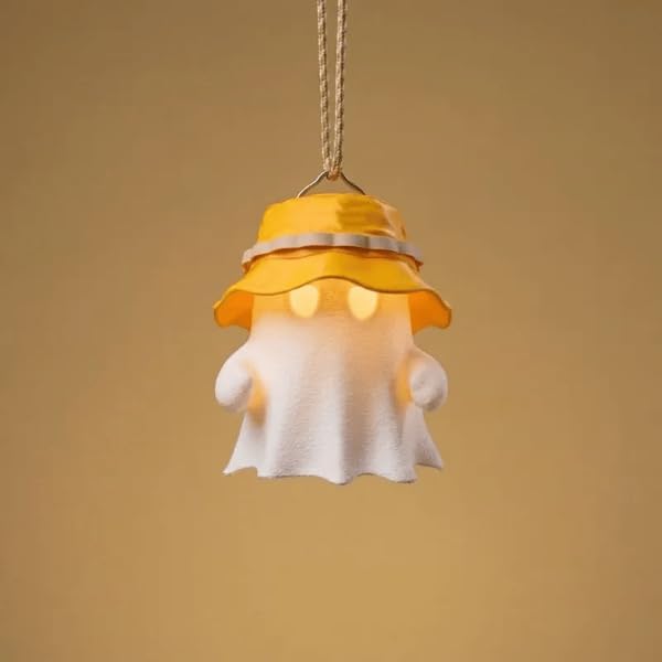 Cute Camping Ghost Night Light, Ghost Squad 3D Printed Lantern Shade Set, Cute Home Decor Squishy Lamp, for Birthday Halloween Decorations ，F