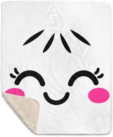 Squishy Dumpling Easy Halloween Costume Graphic Sherpa Throw Blanket