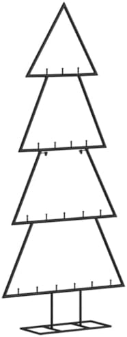 Metal Christmas Tree, 35.4 in Modern DIY Decor, Black Steel
