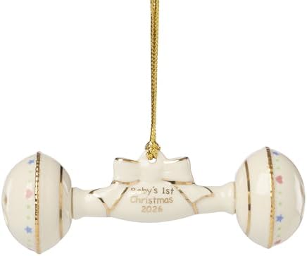 Lenox 2026 Babys 1st Christmas Rattle Ornament