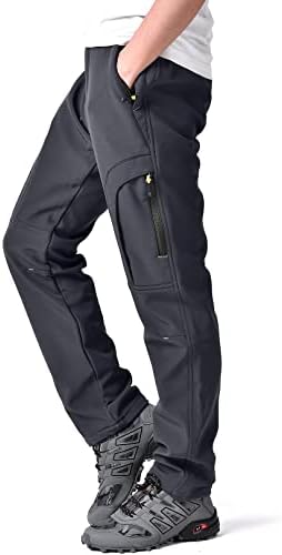Men's hiking Snow Pants Skiing Winter Insulated Fleece lined Outdoor Water Repellent camping,walking,fishing