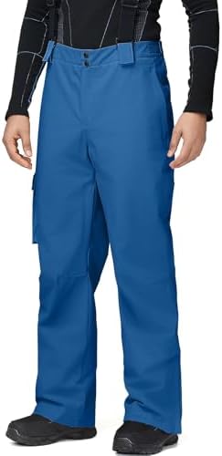 Men's Ski Snow Pants Insulated Waterproof Snowboard Cargo Pants Bibs Regular Fit