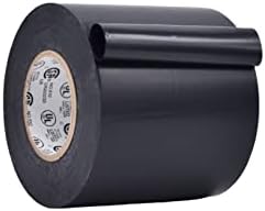 WOD ETC766MS Black Electrical Tape, 3 inch x 66 ft. UL/CSA/CE Listed Core, Rated up to 600V and 176F, 8 Mil Thick, PVC Vinyl Waterproof, Flame Retardant for Electric Wiring