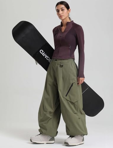 GSOU SNOW Mens Womens Ski Snow Pants Baggy Snowboard Pants Waterproof