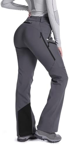 Moosehill Women's Snow Pants Flared: Zipper Mesh Vents Water Resistant