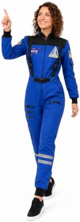 Women's Astronaut Costume, Adult Space Jumpsuit for Halloween