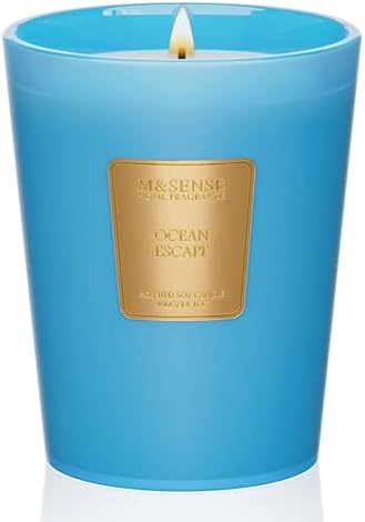 M&SENSE Ocean Escape Soy Candle, 14.1oz, Coastal Summer Scent