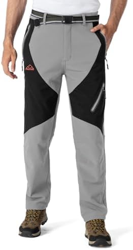 YSENTO Men's Snow Pants Fleece Lined Hiking Ski Winter Insulated Utility Work