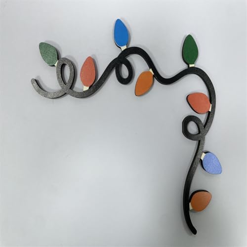 Christmas Door Topper Holiday Home Decor Funny Snowman Santa Claus Top Door Frame Corner Sign Decorations, Windows Walls DIY Craft for Party Ornament (Christmas Lights)