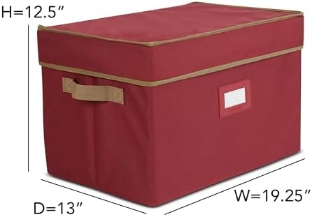 Covermates Treasurekeeper Storage Box, 19.25" L x 13" W x 12.5" H, Red
