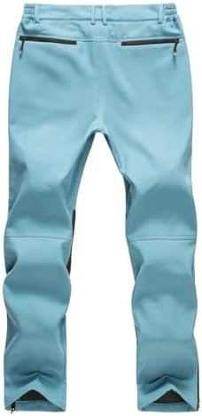 Mens Snow Ski Waterproof Softshell Snowboard Pants Outdoor Hiking Fleece Lined Zipper Bottom Leg