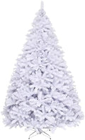 White Artificial Christmas Tree, 7.5FT Artificial Pine Tree w/Premium PVC Needles & Solid Metal Stand, Easy Assembly, for Indoor & Outdoor Use