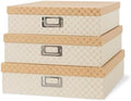 Soul & Lane - Geometric Check Scrapbook Storage Boxes with Lids, Set of 3