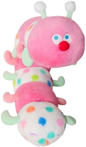 ELAINREN Long Pink Caterpillar Stuffed Soft Pillow/35.4''