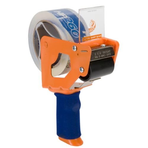 Duck High Performance Clear Packing Tape with BladeSafe Dispenser – Tape Gun with HP260 Strong Packaging Tape for Shipping, Moving, Mailing & Boxes - 3" Core, 1.88 Inch x 60 Yards, Clear (1078566)