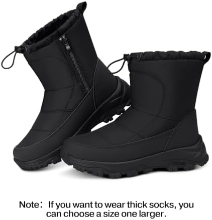 TEMOFON Winter Snow Boots for Women: Comfortable Warm Fur Lined Ankle Boot