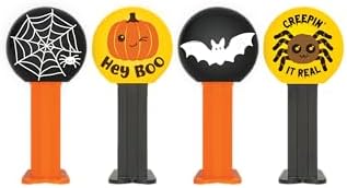 PEZ Candy Mini Halloween Candy Dispensers Trick or Treat Favors, Bag of 12, Orange, 0.32 Ounce (Pack of 4)