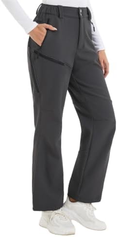 Women's Ski Snow Pants Fleece Lined Waterproof Flare Warm for Winter