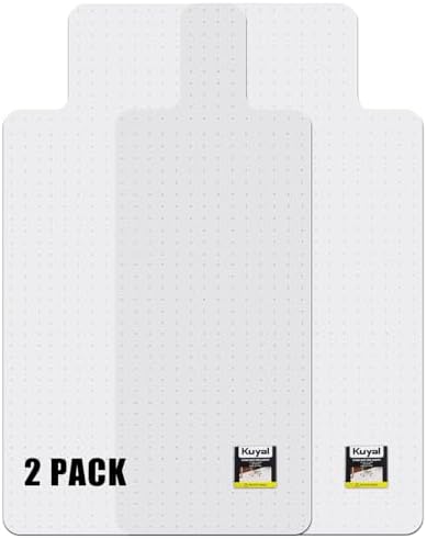 Kuyal Office Chair Mat for Carpet,2Pack Clear Heavy Duty Computer Chair Mat