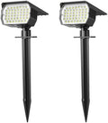 WENATY Solar Spot Lights Outdoor Waterproof Spotlight 2 Pack Cool White