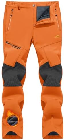 TACVASEN Men's Winter Snow Ski Pants Fleece Lined Waterproof Hiking Work