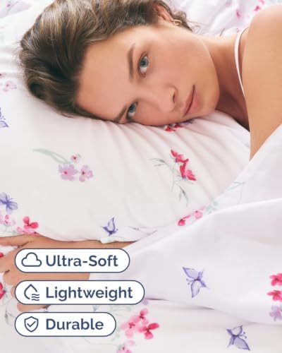 Split King 5 Piece Floral Sheet Set - Soft, Breathable & Cooling - Posy