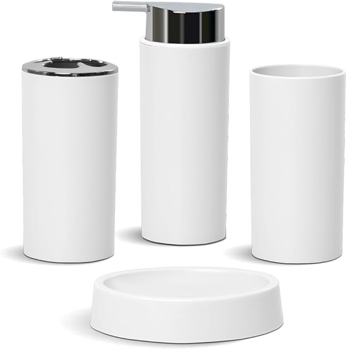 Bathroom Wash Set Mouthwash Cup Toothbrush Holder Soap Box Four-piece