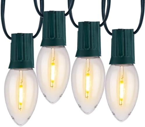 Vintage C9 Christmas Lights Outdoor, 150FT 150 LED String Lights Warm White