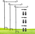 3 Pack Garden Flag Stand Holder Pole, Proof Metal Paint Yard Flag Stand