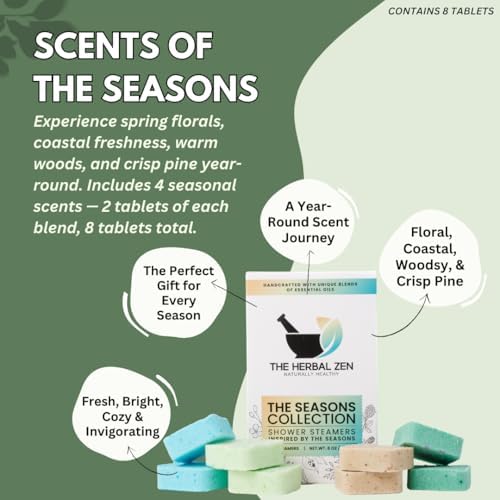 The Herbal Zen Shower Steamers Aromatherapy Pure Essential Oils - 8 Pack