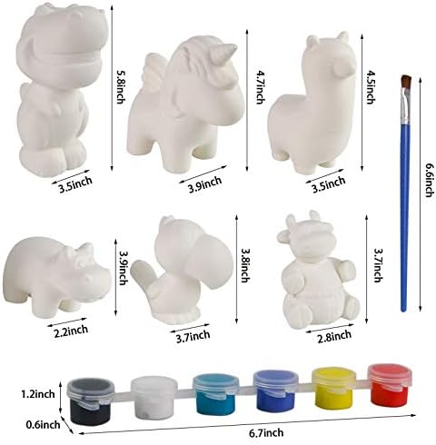LovesTown Squishies Painting Kit, 6 PCS Squeeze Toys DIY Animal Paint Your Own Squishies for Birthday Gifts (Pack of 2)